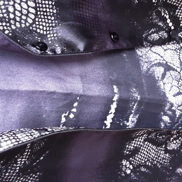 Oscar de la Renta pink label ladies purple & black pajama top size Med - Picture 8 of 9